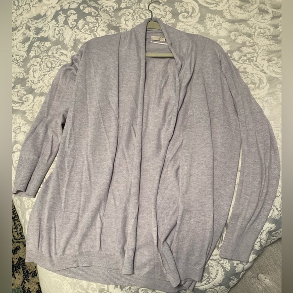 Pale purple shawl collar open sweater, Loft Medium, GUC - Picture 3 of 6